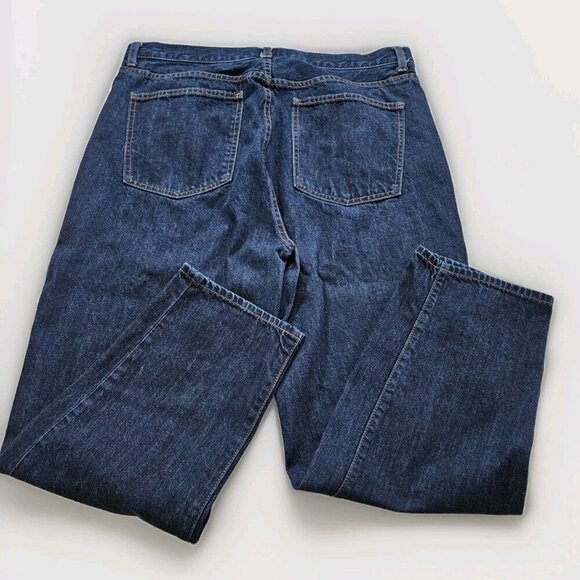 Uniqlo Jean Women 32 Indigo Relaxed Tapered High Rise Cropped Fabric By Kaihara - Picture 16 of 16